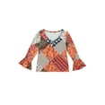 thumbnail image 3 of Liacowi Women Vintage Print Long Sleeve Crop Tops Sexy Round Neck Slim Fit Blouses Tee Streetwear, 3 of 9