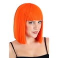 thumbnail image 2 of Bright Orange Bob Wig, 2 of 4