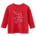 thumbnail image 2 of Cethrio Girls T Shirts, Casual Printed Summer Crew Neck 3/4 Sleeve Tops Red Size 9-10 T, 2 of 4