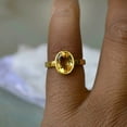 thumbnail image 4 of 925 Sterling Silver Certified 5 Carat Yellow Sapphire Ring, 4 of 5