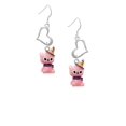thumbnail image 2 of Delight Jewelry Resin Pink Birthday Kitty Cat Open Heart French Earrings, 2 of 4