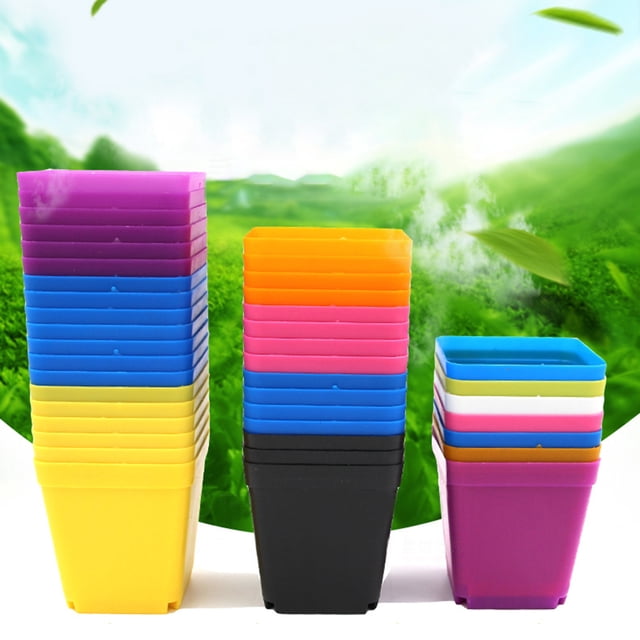 10Pcs Bonsai Planter Nursery Flower Pot Garden Square Home Plastic Decor Supply