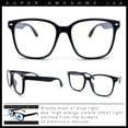 thumbnail image 2 of Classic Nerdy Oversized Horn Rim Blue Light Filter Screen Glasses [Black], 2 of 8
