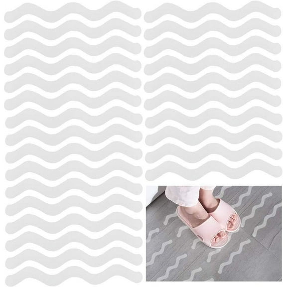 BUZIFU 36pcs Non-Slip Strip Stickers, Anti Slip Grip Stickers Non Slip Strips Pad Bathtub Flooring Safety Tape Mat for Bath Shower 18*1.3cm