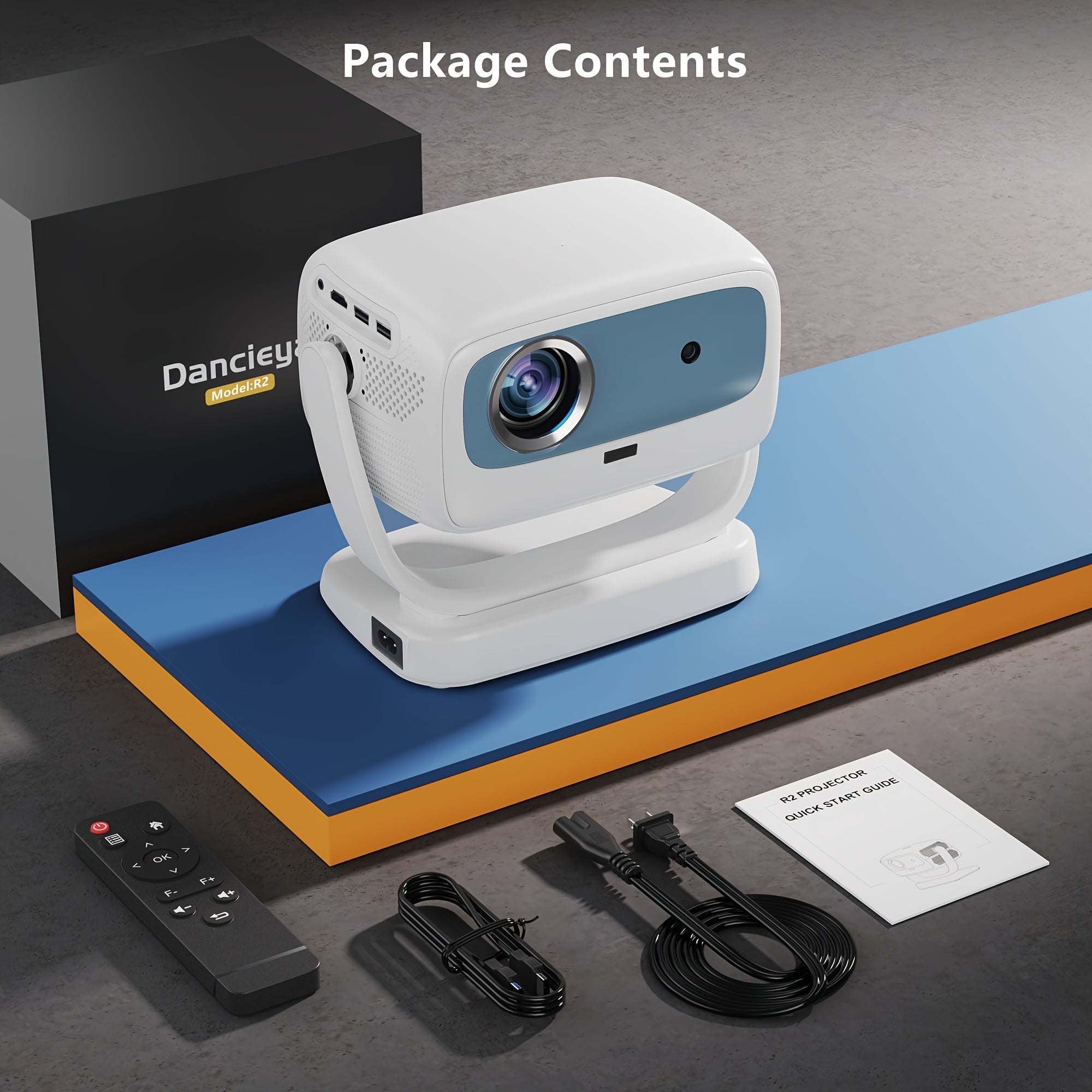Dancieya プロジェクター 本体 5G Wi-Fi対応新品 DANCIEYA 4K Support Projector with Auto Focus, 300 ANSI Lumens