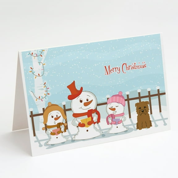 Caroline's Treasures Merry Christmas Carolers Glen of Imal Tan Christmas Greeting Cards with Envelopes, 5" x 7" (8 Count)