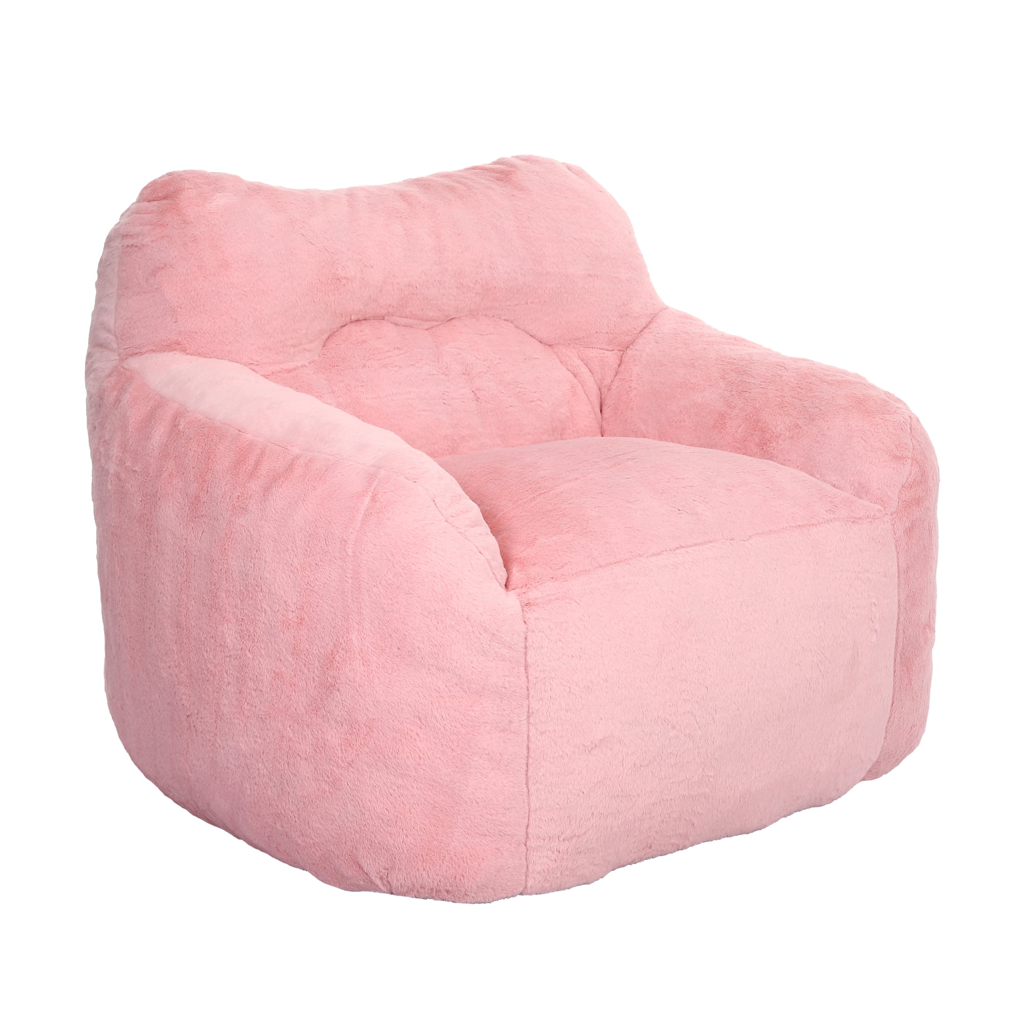Bean Bag Chair, Bean Bag Sofa Chair with Armrests Stuffed High-Density Foam, Lazy Sofa Comfy Chair,Suitable for Living Room, Bedroom,Pink