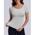 thumbnail image 4 of Pinspark Womens Workout Shirt Short Sleeve Basic Activewear Tops Double Lined Tennis Shirt Summer Casual, 4 of 6
