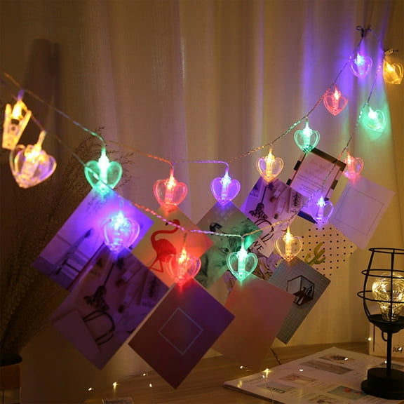 YIMWNYI LED Star Photo Clip Light String, White Battery Operated Fairy Lights for Room, Wall, Bedroom, Dorm, Christmas, Party, Holiday Decoration