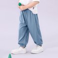 thumbnail image 3 of Jalioing Toddler Kids Long Bloomers Breathable Elastic Waist Joggers Boys Girls Lightweight Summer Lounge Pants, 3 of 7