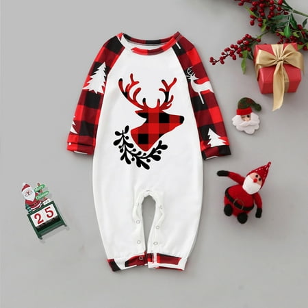 

Merry Christmas Beautiful Romper Family Clothes Baby Long Sleeve Jumpsuit