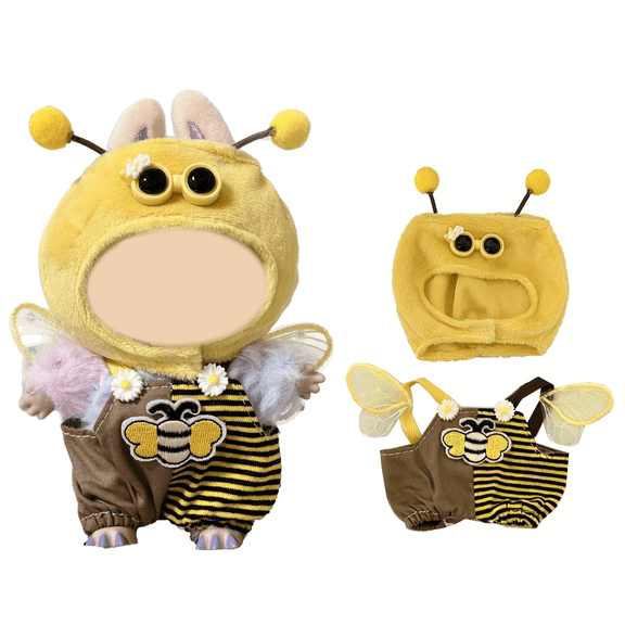 Cute Bee Suit for Lbubu Doll, Doll Clothes, Adorable Bee Design for Lbubu Clothes, Doll Accessories