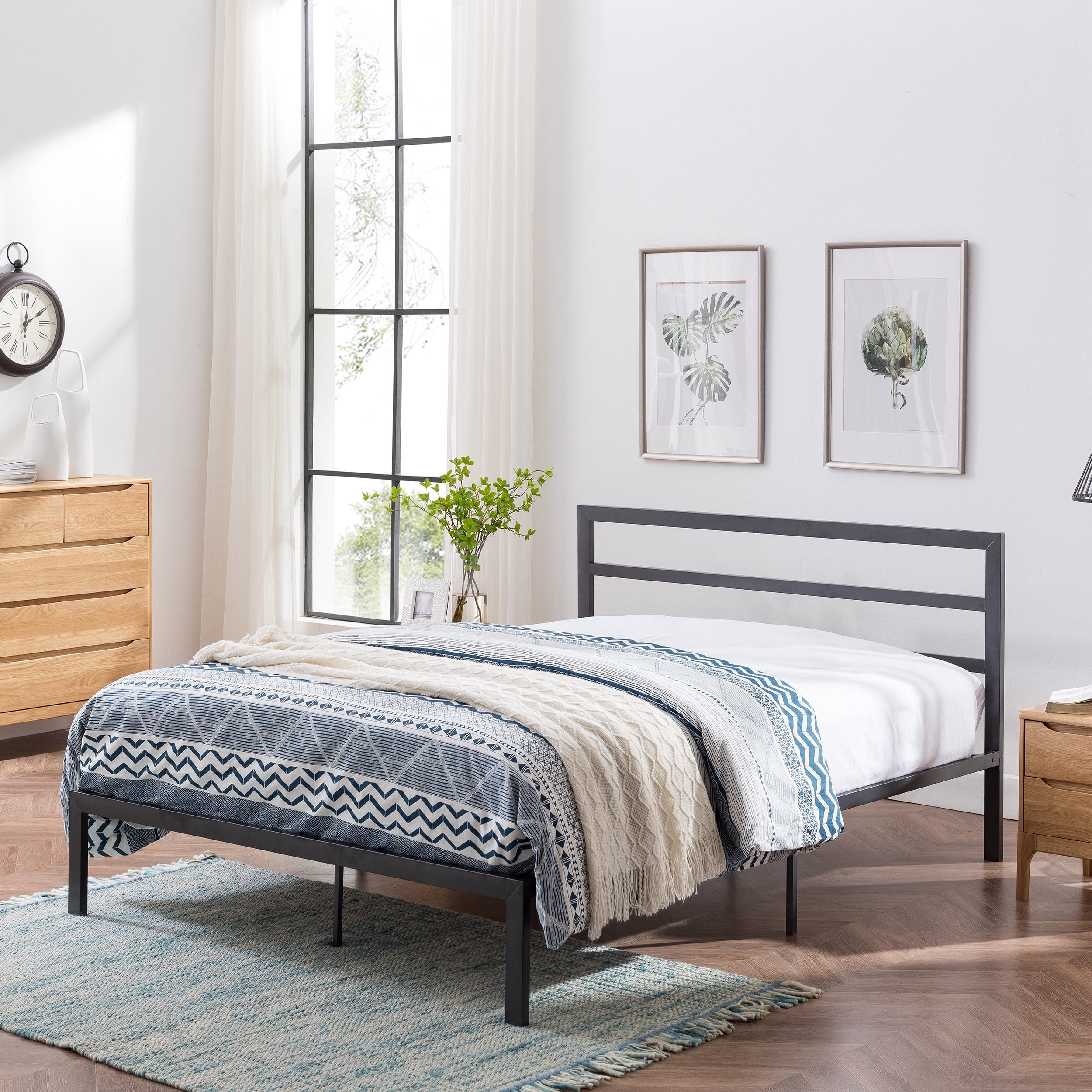 Jones Modern Contemporary Queen Size Iron Bed Frame Charcoal Gray Jones Modern Contemporary Queen Size Iron Bed Frame Charcoal Gray Com