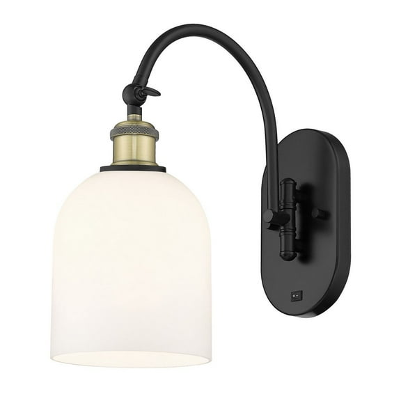 518-1W-BAB-G558-6GWH Innovations Lighting Bella - 1 Light Arm Swivels Side to Side Wall Sconce In Industrial Style-13 Inches Tall and 5.5 Inches