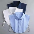 thumbnail image 3 of CSChome Fake Collar Adult Fake Collar Lapel Single Breasted False Collar Adjustable Strap Solid Color Business Collar Office Work Fake Shirt, 3 of 6