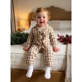 thumbnail image 4 of RUINIXCW Toddler Baby Girl Gingham Plaid Pajamas Set Christmas PJS Girl Spring Fall Winter Sleepwear Long Sleeve Button UP Shirt Pants Set Loungewear, 4 of 10