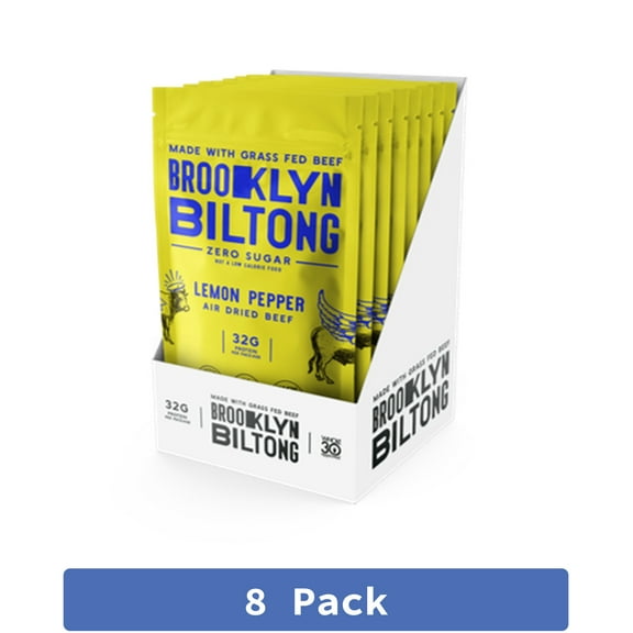 Brooklyn Biltong Jerky Lemon Pepper 2 Ounces Pack of 8