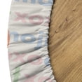 thumbnail image 4 of Ambesonne Emoji Fitted Round Tablecloth, Xoxo Written Hearts Cartoon, 36"- 40" Diameter, Pale Sage Green and Mustard, 4 of 4