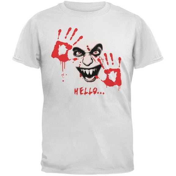 Halloween Hello... White Adult T-Shirt - Medium