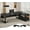 Marble Black, variant on 71" L Shaped Executive Desk, Large Office Desk with Widen File Drawers and Power Outlets, Reversible Computer Desk Corner Desk with Storage Shelves, Rustic Brown