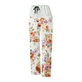 thumbnail image 4 of WILLBEST Pantalones Casuales de Cintura Alta Para Mujer, Cintura Elástica, Corte Holgado, Pantalones de Yoga Con Bolsillos, Pantalones Largos Estampados Elegantes, Cómodos Para Uso Diario 195 Grande, 4 of 5