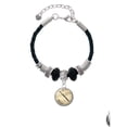 thumbnail image 2 of Delight Jewelry Silvertone Domed Music - Flute Sister Celtic Knot Leather Bead Bracelet, 7"+2" Extender, 2 of 4