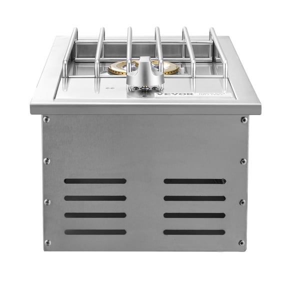 15,000 BTU LP Gas Grill Side Burner, Convertible to NG, 304 Stainless Steel