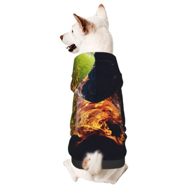 Balery Tennis Ball In Fire1 Sudadera con Capucha para Perros Pequeños – Ropa para Mascotas, Disfraz para Perros y Gatos, Ideal para Fiestas y Cosplay-Medium