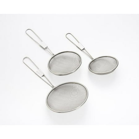 3 Piece Strainer Set - Cook Pro 3 Piece Stainless Steel Mesh Strainer Set