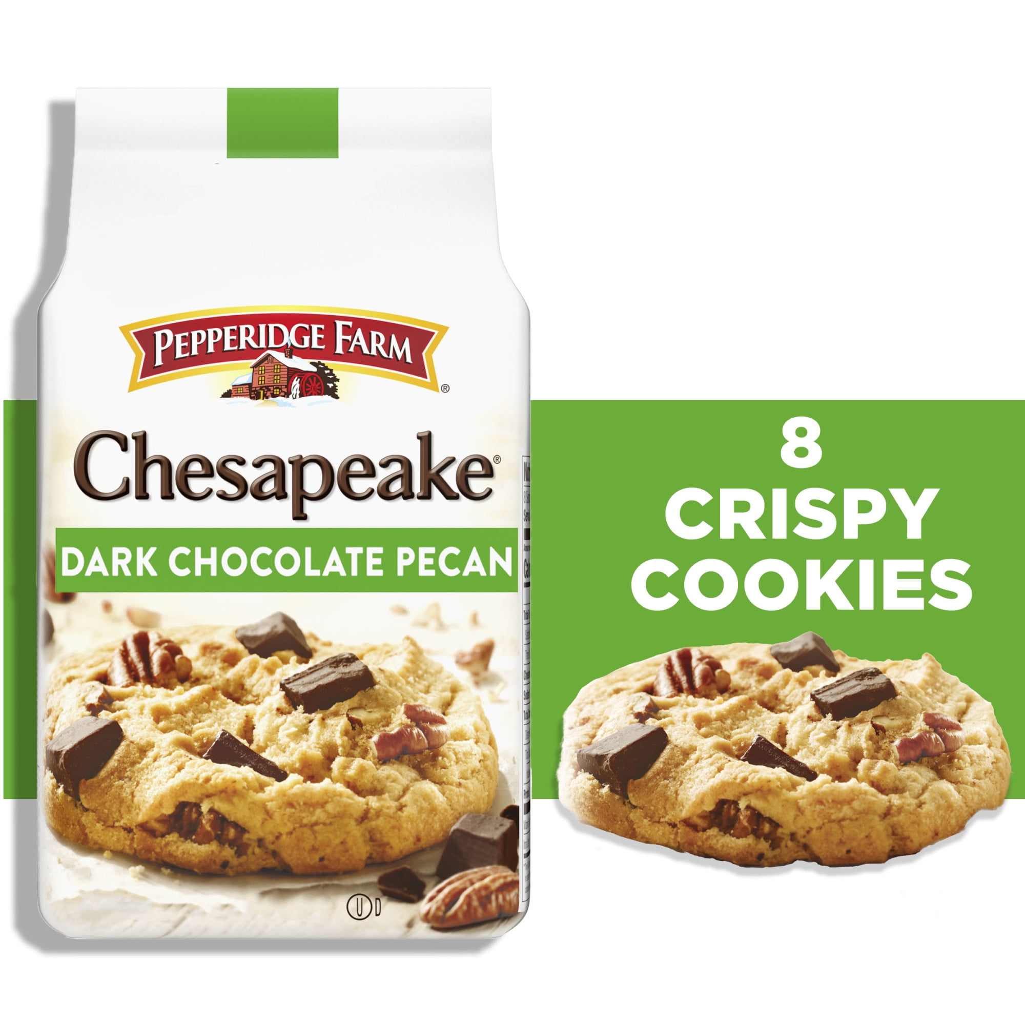 Pepperidge Farm Chesapeake Dark Chocolate Pecan Cookies, 8 Crispy Cookies, 7.2 oz. Bag