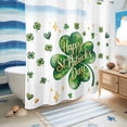 thumbnail image 5 of No Hook Shower Curtain, Saint Patrick's Day Shower Curtains for Bathroom with See Through Top Window, Watercolor Shamrock Love Star Lucky Green Waterproof & Washable Bath Curtain Long 72"x78", 5 of 9