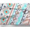thumbnail image 3 of Soimoi White Heavy Satin Fabric Aztec Geometric Decor Fabric Printed Yard 54 Inch Wide, 3 of 3