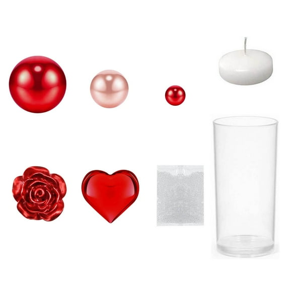 Vikakiooze Home Decor , 6053Pcs Valentine's Day Vase Filler Wedding Decor Heart Pearl Water Gel Bead Floating Candles Centerpiece For Wedding Decor
