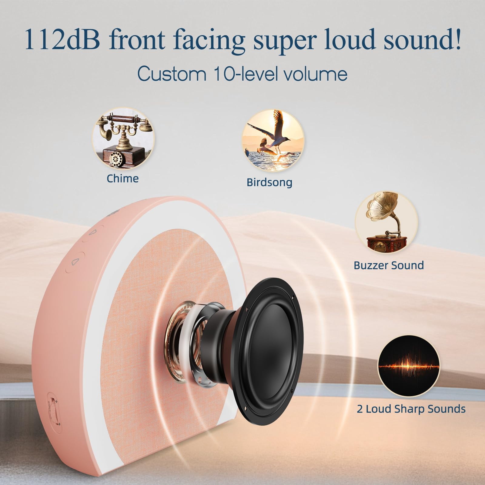 Loud Alarm Clock With Wireless Bed Shaker  Vibrating Dual Light Wake Up For Heavy Sleepers & Hearing Impaired 9-color Night 8 Alarms 0-100% Dimmer Usb Bedroom