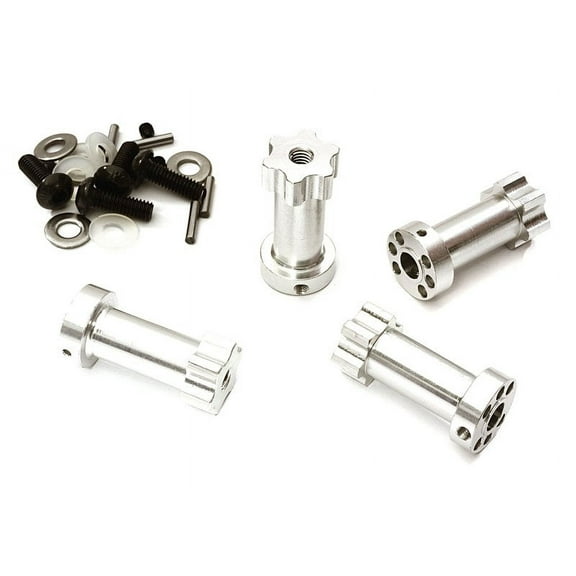 Integy RC Toy Model Hop-ups C28019SILVER 12mm Hex Extended Wheel (4) Hub 28mm Thick for Most 1/10 Traxxas