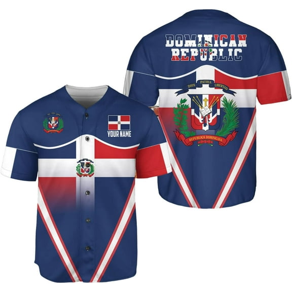 Personalized Dominican Republic Baseball Jersey Shirt,Team Name Republic Dominicana Baseball Jersey for Men and Women (S)
