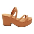 thumbnail image 4 of Rust Strappy Slip On Platform Heel, 4 of 7