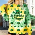 thumbnail image 2 of Crew Cuello Sudadera Día de San Patricio Impreso Manga Larga Suéter sin Capucha Shamrock Gráfico Suave Vacaciones Casual Top, 2 of 8