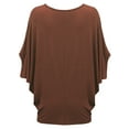 thumbnail image 2 of Made by Johnny Women's Scoop Neck Half Sleeve Batwing Dolman Top S RUST, 2 of 6