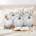 thumbnail image 3 of White Pumpkins Fall Outdoor Waterproof Pillow Covers, Thanksgiving Pumpkin Botanical Decorative Square Throw Pillowcase Sofa Cushion Sham for Patio/Couch/Chair, 16"x16" 2 Pack, 3 of 8