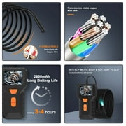 Endoscope Camera with Light,1080P Digital Inspection Borescope Camera Sewer Camera with 2 LCD Screen, 8 LED Lights, 16.4FT Semi-Rigid Cable Cord 8mm IP67 Waterproof Camera for Sewer, Tools(Black)