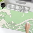 thumbnail image 5 of Matcha Green White Japanese Anime Gaming Mouse Pad XL Cute Kawaii Sage Aesthetic Wave Extended Large Desk Mat Non-Slip Rubber Base Stitched Edge Keyboard Mousepad for PC Office Laptop,31.5×11.8 in, 5 of 6