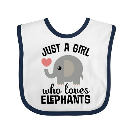 

Inktastic Just a Girl Who Loves Elephants Gift Baby Girl Bib