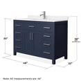 thumbnail image 5 of Wyndham Collection Beckett 48" Wood Single Bathroom Vanity in Dark Blue/Nickel, 5 of 6