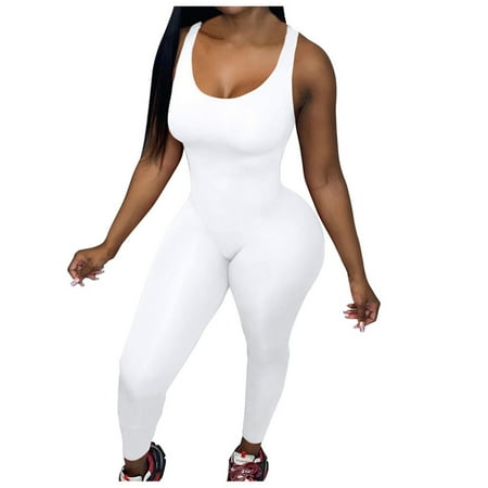 Generic Jumpsuits for Women Tummy Control Long Bodysuits for Women Full Length Yoga Full Body Suit