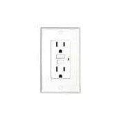 Receptacle Repair - 15 Amp 125-volt Ac Gfci Duplex Receptacle, White With Plate