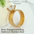 thumbnail image 2 of 6mm Gold Stainless Steel Women Engagement Ring Ginger Lyne Collection, 2 of 6
