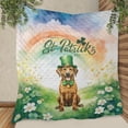 thumbnail image 3 of Happy St. Patrick’s Day Rhodesian Ridgeback with Green Hat Shamrocks Rainbow Quilt Blanket Ridgebacks Dog Lover Gifts Cozy Comforter Throw Blanket - 03007, 3 of 5