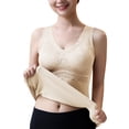 thumbnail image 3 of DuoJiaJ Women's Lined Thermals Underwear Tops Base Layer Tank Top Vest for Cold Weather Beige L, 3 of 4
