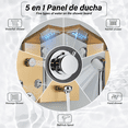 thumbnail image 5 of Zovajonia LED Shower Panel Tower System, 6-Functions Stainless Steel Shower Tower Waterfall ShowerheadShower Jets, Hydropower Digital Display Rain Shower System Gold, 5 of 16